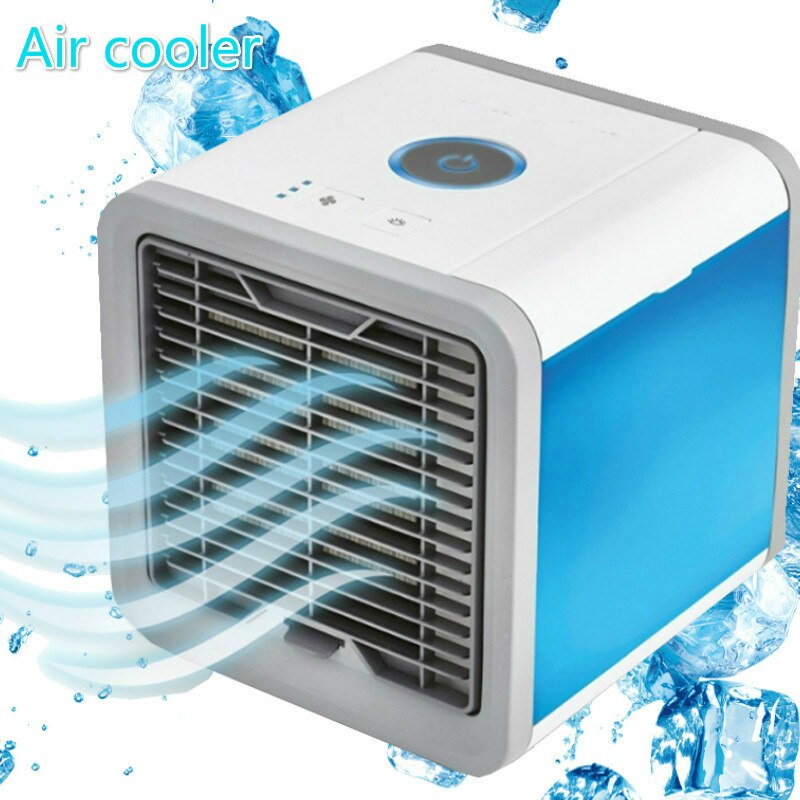 Household Mini Air Conditioner USB Personal Space Cooler Portable 7 Color LED Air Cooler LCD Digital Display Desktop Fan: 2