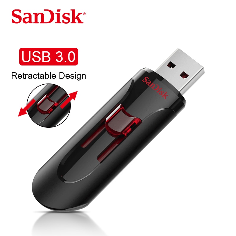 Sandisk Originele Cruzer Glide 3.0 Usb Flash Drive CZ600 Intrekbare 16Gb 32Gb 64Gb 128Gb 256Gb memory Stick Pen Drive U Stok