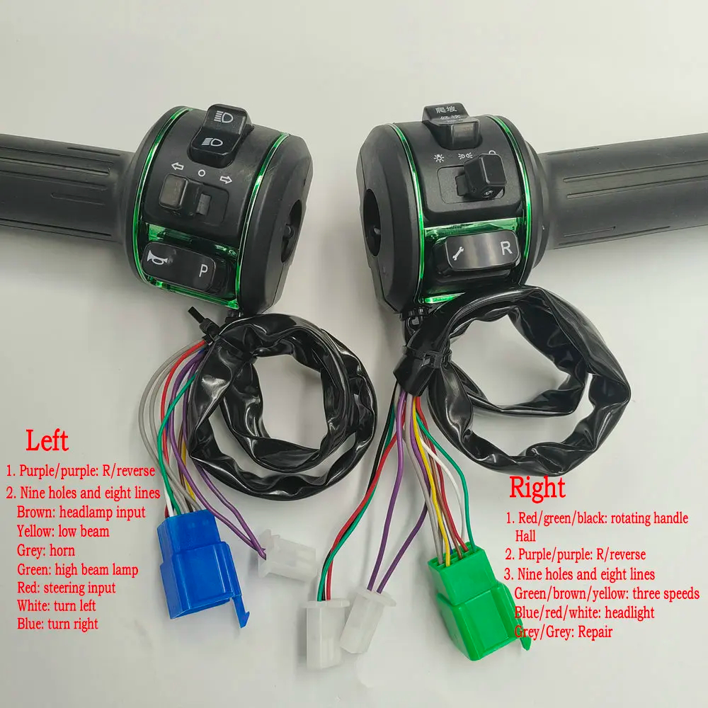 Elektrische Scooter Rechts en Links Handvat Gaspedaal, Combinatie Schakelaar Montage Reverse, 3 Speed, draaien, claxon Reparatie Deel