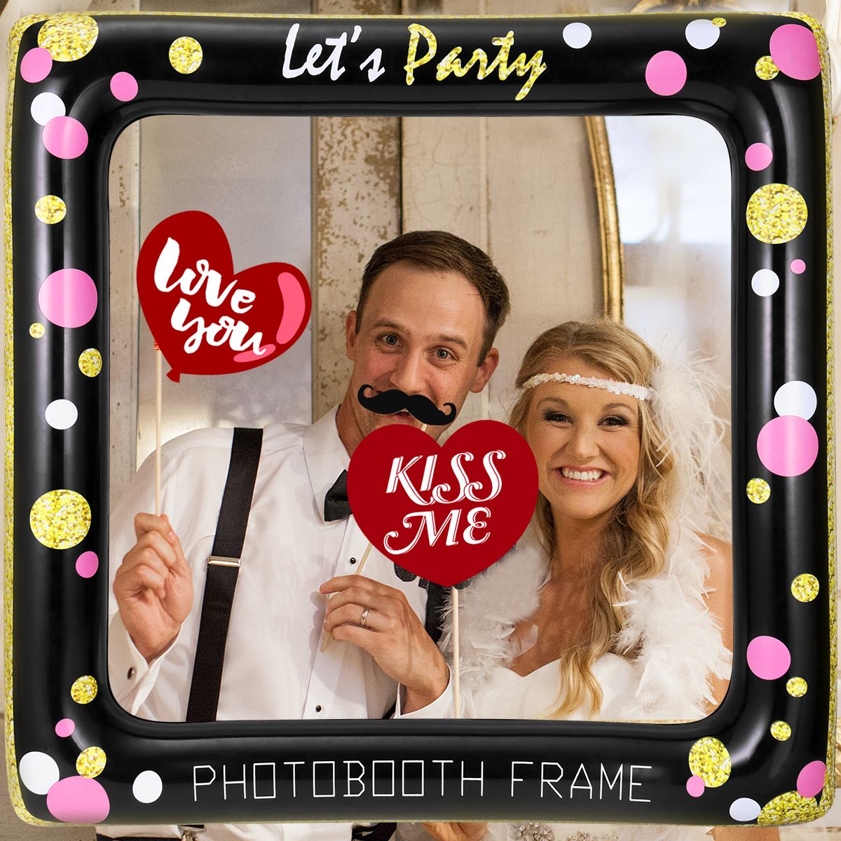 Cadre Photo gonflable, accessoires de stand Photo pour Selfie, fournitures de fête d'anniversaire, de fête prénatale, de mariage