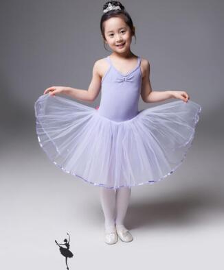 Robe de danse de Ballet pour filles, jupe de danse blanche, pour enfants, gilet, justaucorps, exercices quotidiens, , Ballet en coton, nouveauté: Lilac / XL