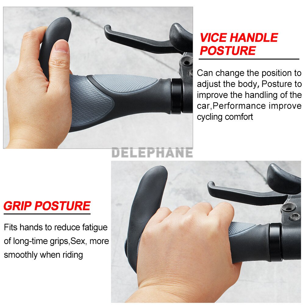 Bike Handlebar Grips Ergonomic Mountain Bike Grips Aluminum Double Lock-on MTB BMX Scooter Downhill Foldable Urban Bicycle Grips