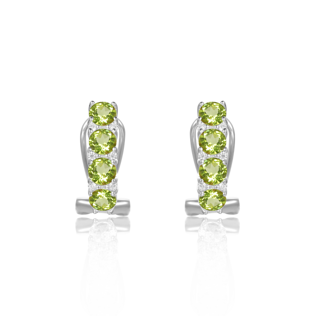 GEM&#39;S BALLET orecchini rotondi con chiusura a leva con granato nero naturale orecchini con gemme in argento Sterling 925 per donna: Peridot