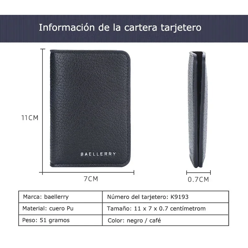 Práctica cartera plegable para hombre, tarjetero de cuero suave, Mini tarjeteros, billeteras, tarjetero fino, bolsos pequeños para mujeres y hombres