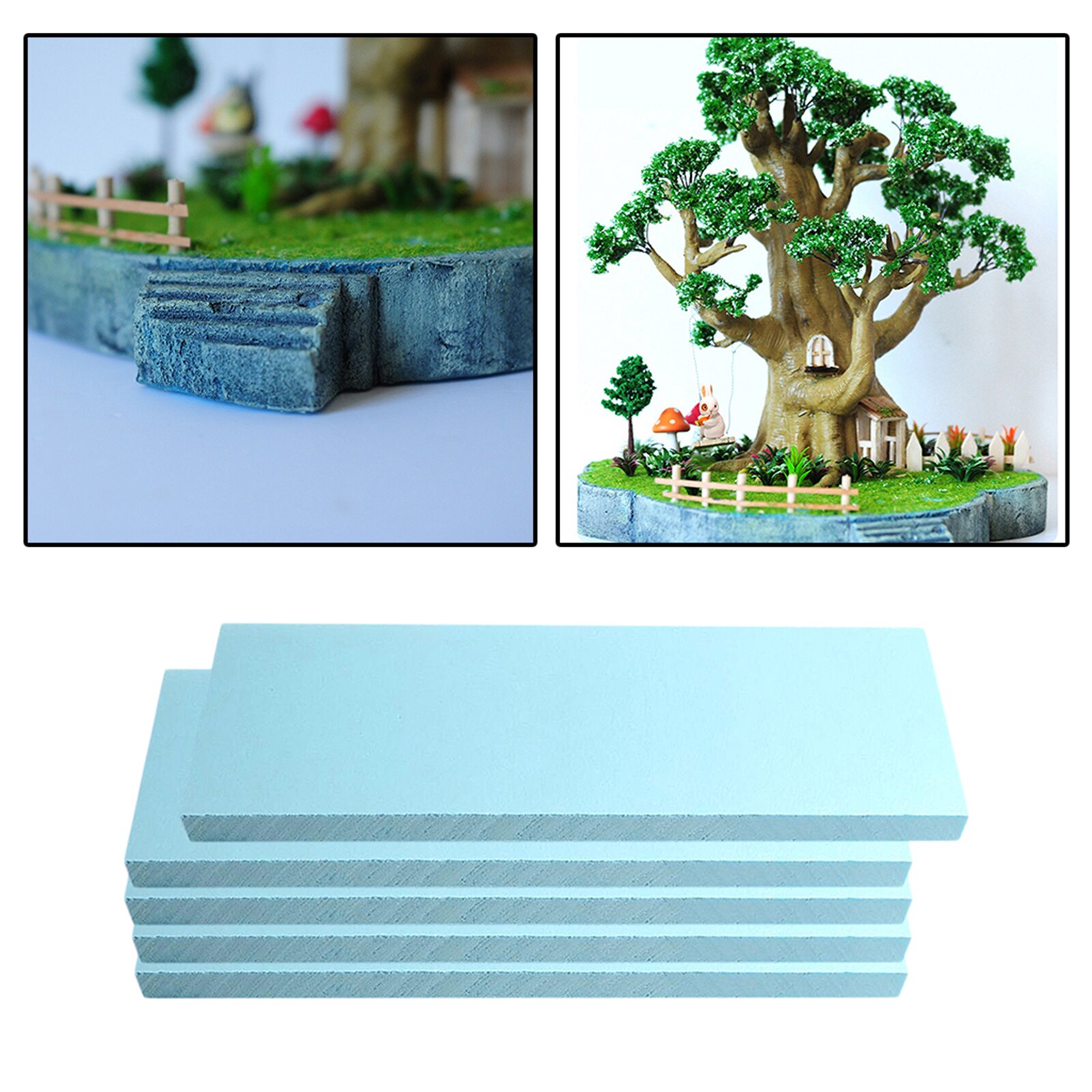 5 Pieces 295x100x30mm Craft Foam Sheets Polystyrene Styrofoam Blocks for Modeling DIY