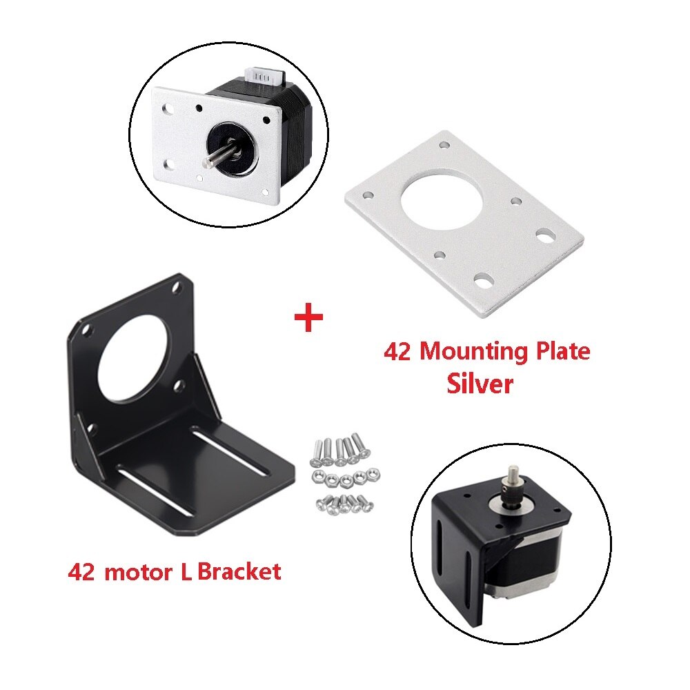 MEGA Stepper Motor NEMA 23 17 Mounting L Bracket 42step Motor Bracket Mount Fixed Support Plate Shelf 3D Printer Part 57mm 42mm: 42BracketScrewSPlate