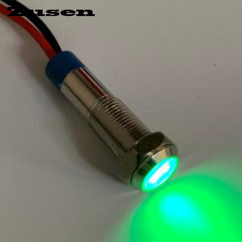 Zusen 6mm 220v led metalen lampje waterdichte Signaal lamp (ZS06-D/220 V/N): green