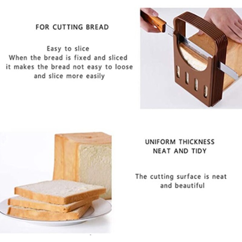 2Pcs Brood Slicer, Brood/Bakken/Brood Slicer Cutter, opvouwbare Brood Slicer Compact Brood Snijden Gids, Keuken Accessoires