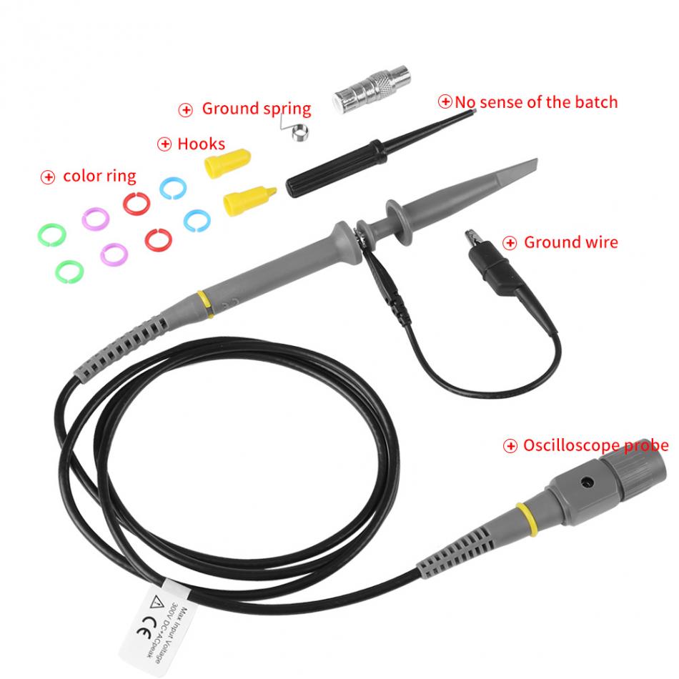 PP-200 Probe Tools Kit 200MHz Digital Oscilloscope Clip Probe Test Leads Tool x1 Switchable for Oscilloscopes Multimeter
