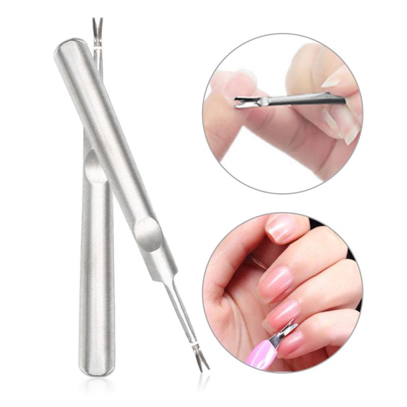 Nail Cuticle Dead Skin Pusher Silver Durable DIY Trimmer Manicure Pedicure Spoon UV Gel Polish Remover Triangle Rod Stick Pusher