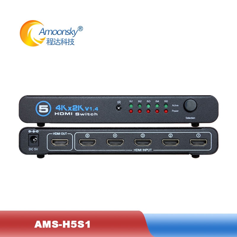 5 In 1 Out Hdmi-Comparible Adapter Led Display Video Switcher 5 Port Full HD1080P Switch Switcher 4K 3D Mini Schakelaar