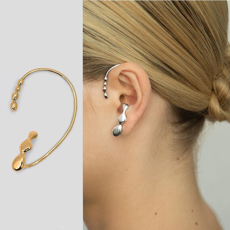 HUANZHI2020 Gold Metal Oor Manchet Oorbellen Zonder Piercing Geometrische Kraakbeen Oorbellen Voor Vrouwen Meisje Sieraden: 20  gold left
