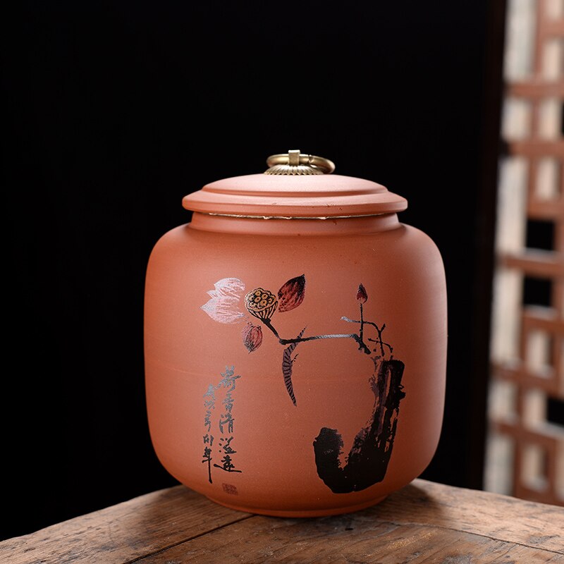JIA-GUI LUO céramique thé Caddies boîtes à thé en céramique conteneur boîte à thé sac à thé boîte de rangement thé stockage café conteneur D032: 15