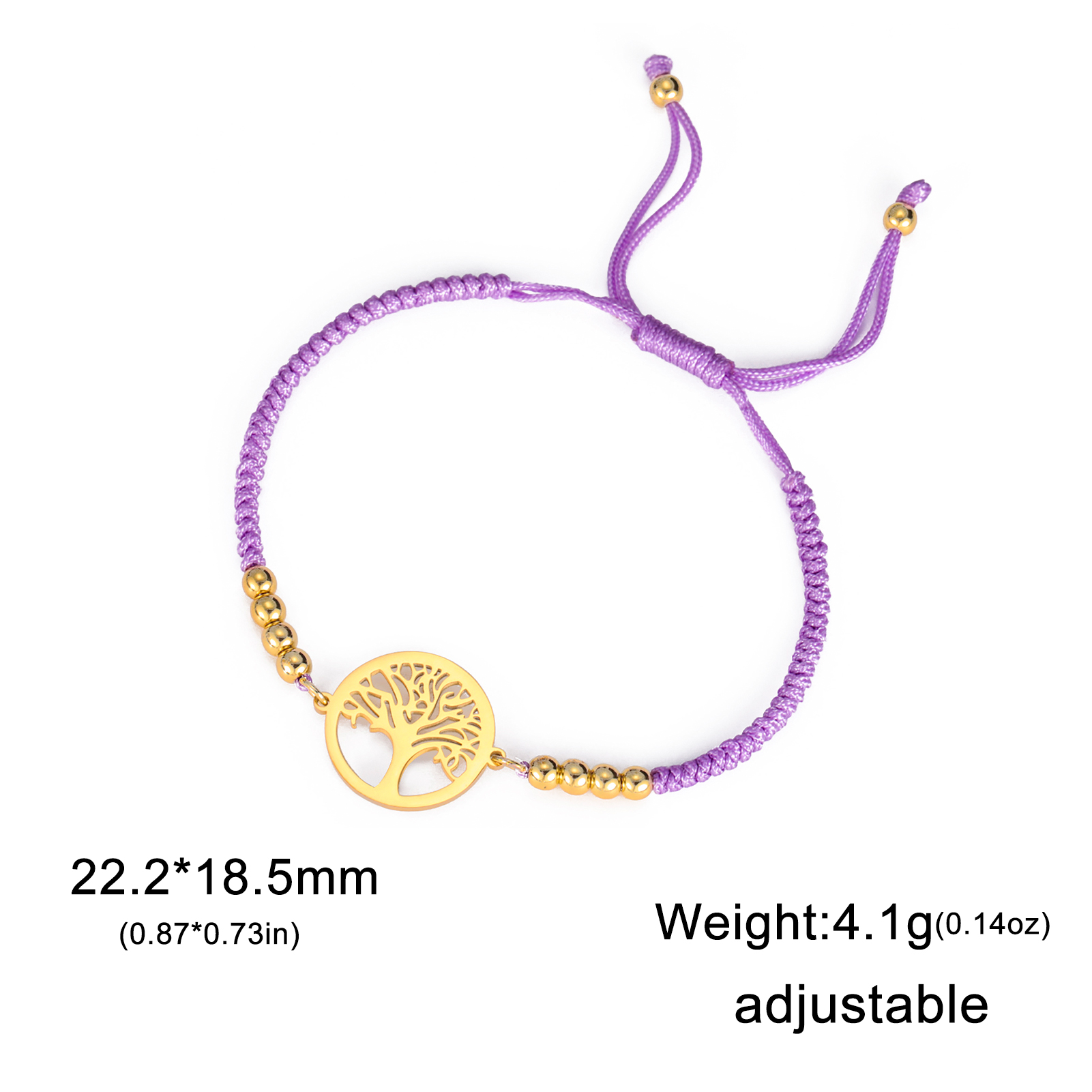 Pulseiras de aço inoxidável para mulheres, pingente life tree, joia clássica, moda, presentes de festa de casamento oco: ROXO