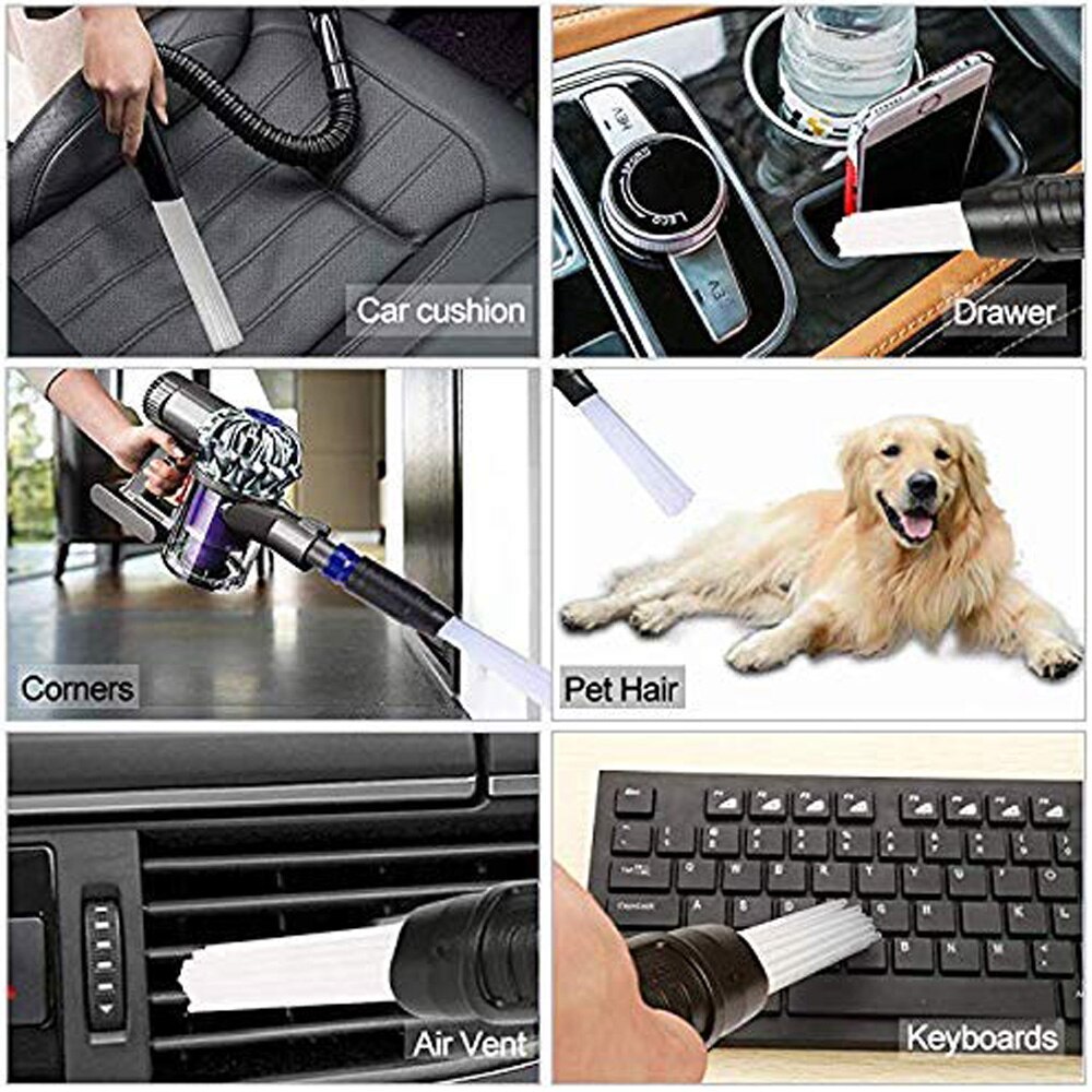 Dust Dirt Remover Universal Vacuum Cleaner Attachment Interface Tool for Air Vents Keyboards Drawers Plants Dust Cleaning
