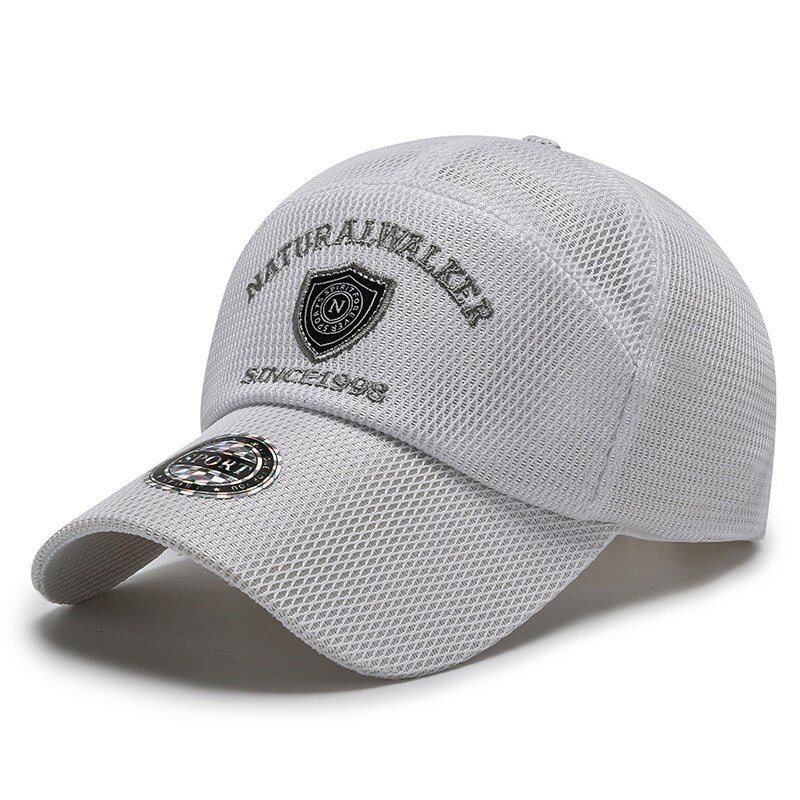 Printemps Et Été Casquettes De Baseball Pour Homme Décontracté Style Polyester Maille Broderie Extérieure Sport Hommes Chapeaux: WHITE