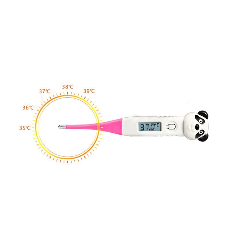 Cartoon Digitale Thermometer Oksel Lcd Memory Recall Flexibele Tips Temperatuur Meting Voor Kind Volwassen Body