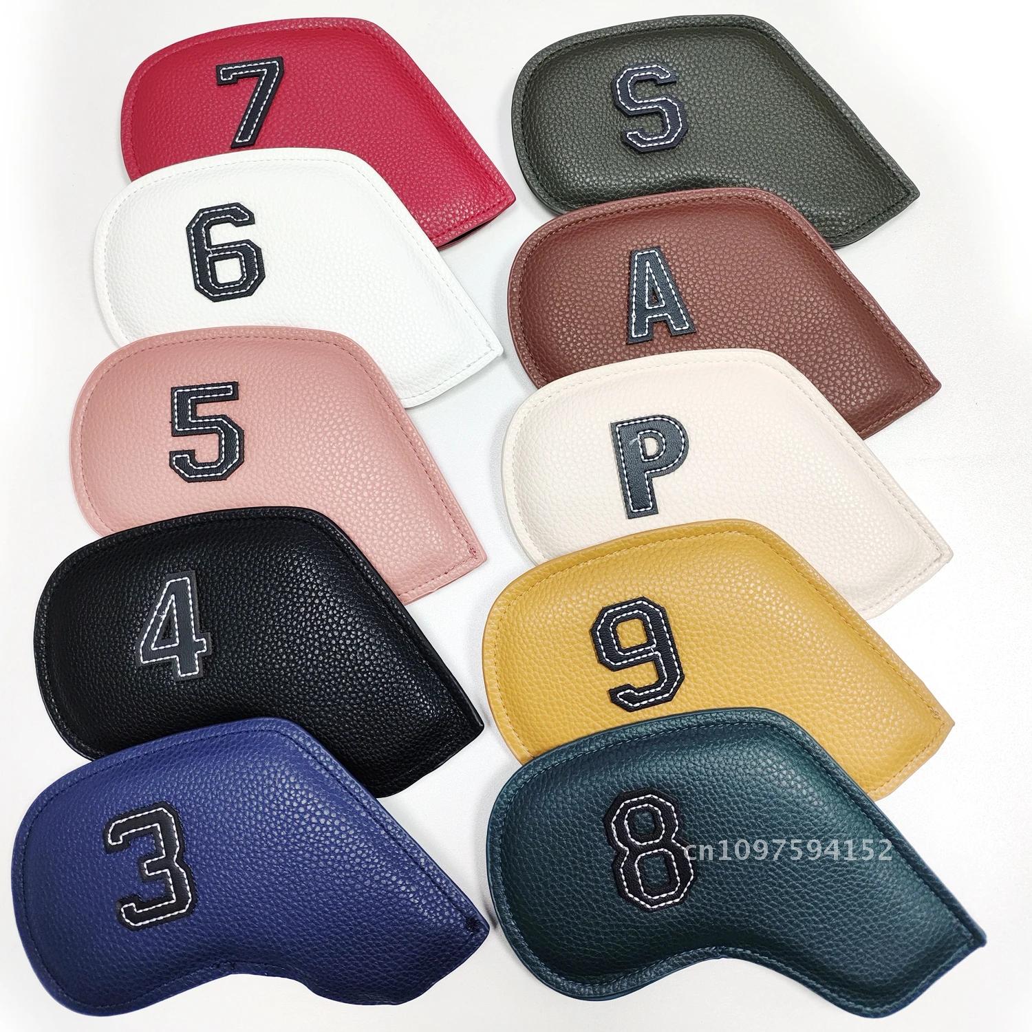 10 unids/set cubierta de cabeza de hierro de Golf 3-9,P,S,A, cubierta de número entrenamiento bordado Club Golf accesorios de equipo deportivo