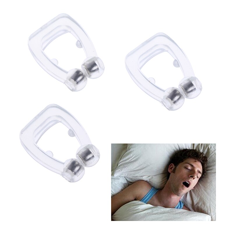 Pinza magnética de silicona antironquidos para la nariz, dispositivo de ayuda nocturna para dormir, para dejar de roncar, 1/3/5 Uds.