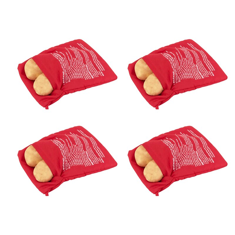 4 szt. Kuchenka mikrofalowa pieczona torba na ziemniaki łatwa robić gotowania torba parowa na szybko pieczone ziemniaki przybory i akcesoria kuchenne: Default Title
