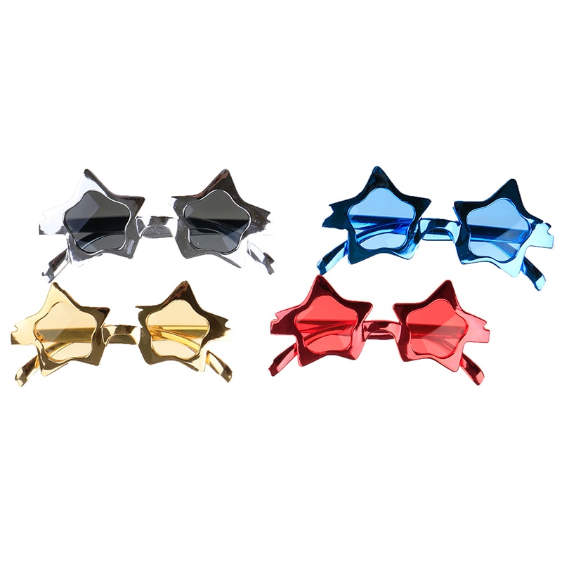 Star Metallic Glasses Photobooth Decorated Photo Booth Props Party Favors Birthday Event Festive Supplies Decoration