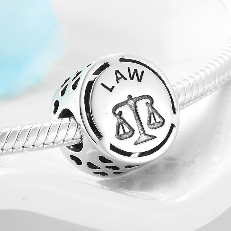 925 Sterling Silver profession charms Beads Fit Original European Charm Diy Bracelets necklace: law