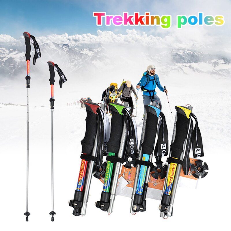 Portable Outdoor Climbing Pole Ultralight Foldable Telescopic Hiking Trekking Walking Stick
