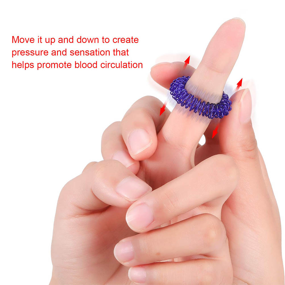 12pcs Finger Ring Toy Stress Relief Sensory Spring Fingers Rings Autism Anti Toy Stress Kids Finger Acupressure Message Ring