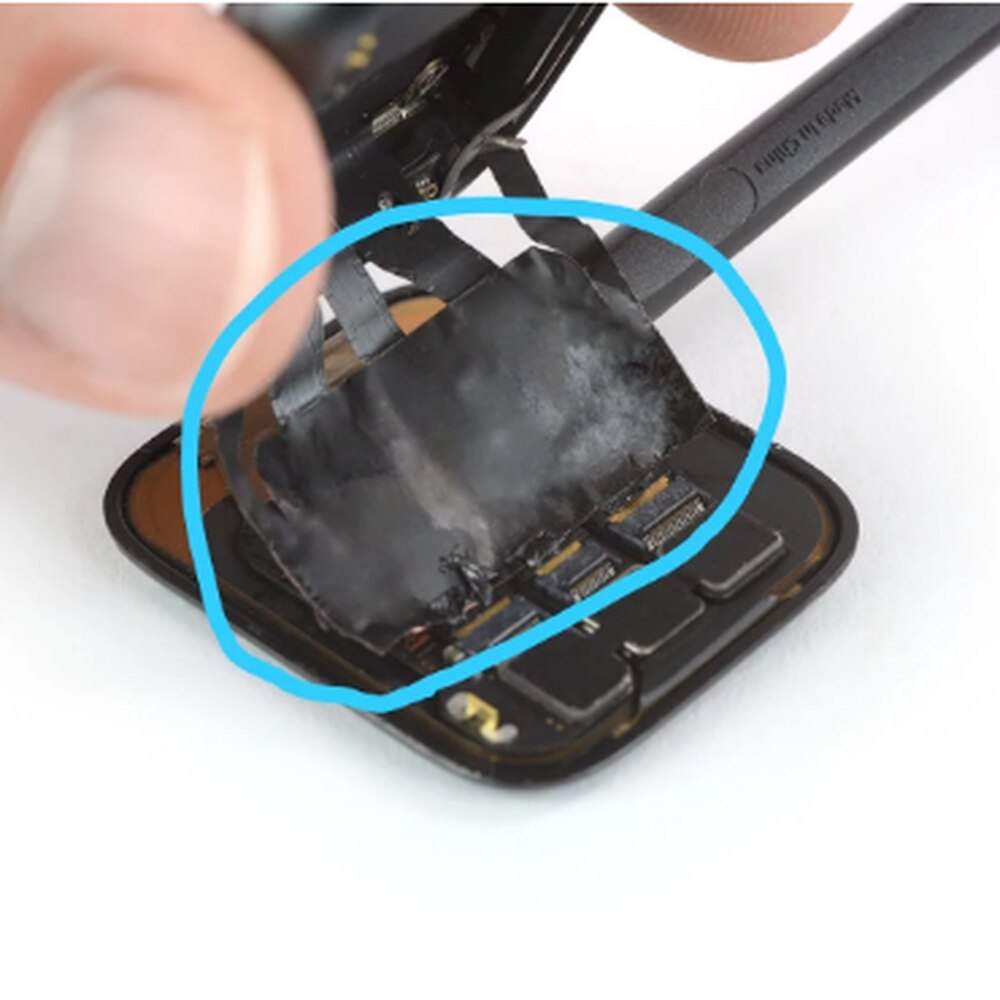 Svart värmeklistermärke för iwatch series  s4 s5 se apple watch 40mm 44mm tejp lim flexkabel reparationer