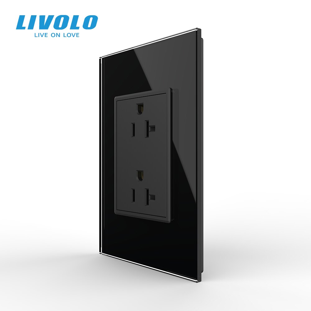 Livolo US standard 20A Wall Power Socket, Double 3pins T Type Plugs , Ground Wires Link, Safety Protection