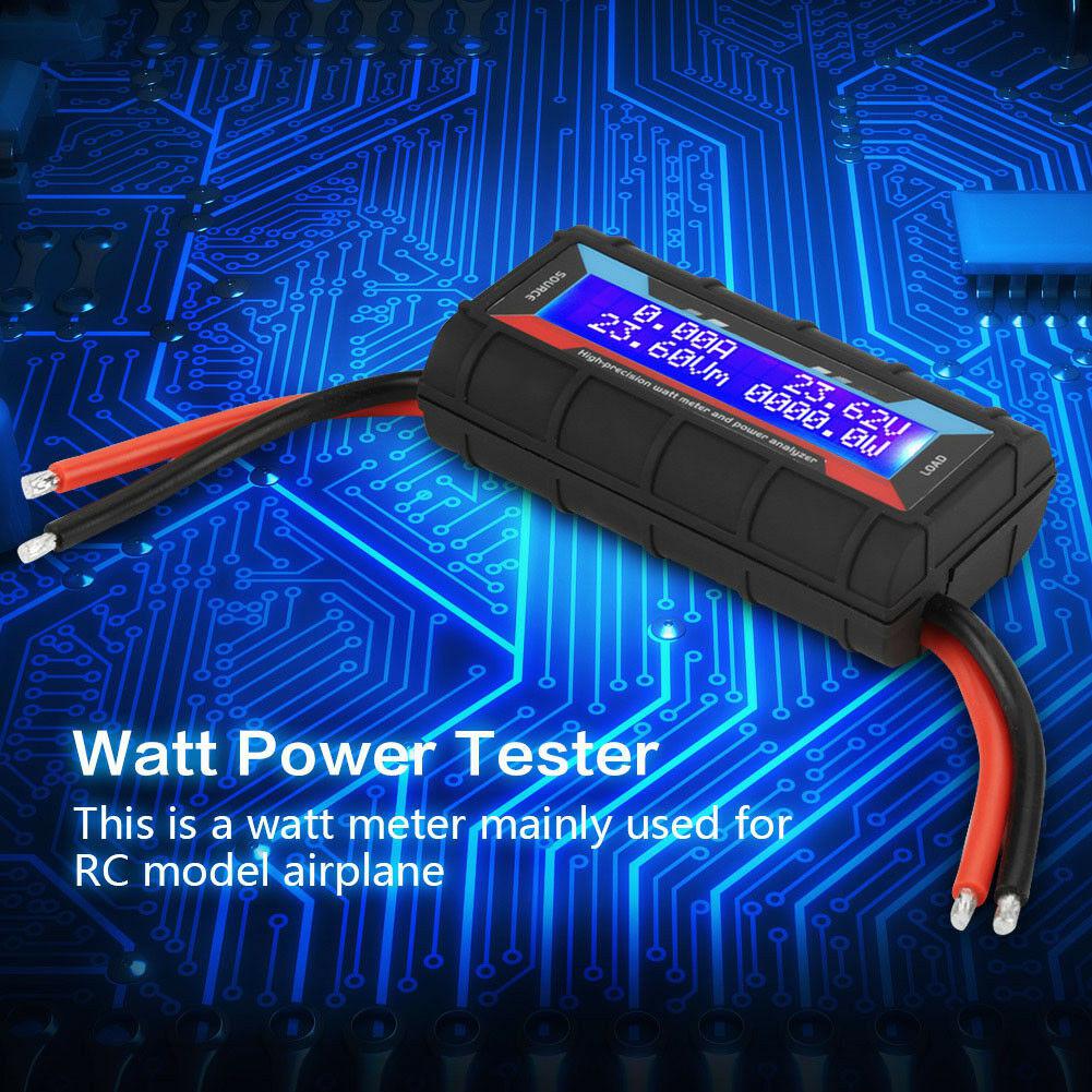 130 amp watt meter solvindkraftanalysator lcd-el-monitor volt tester (sort)
