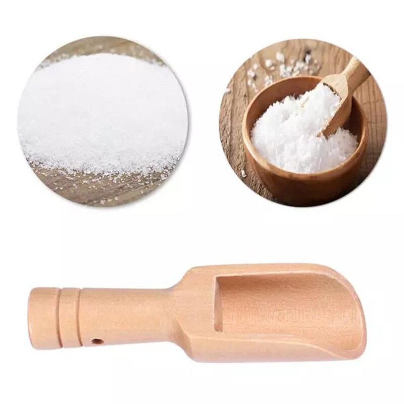 1pcs Small Wooden Salt Spoon Kitchen Sugar Coffee Spoon Wooden Fertilizer Shovel Bathroom Salt Spoon Bathroom Accessories
