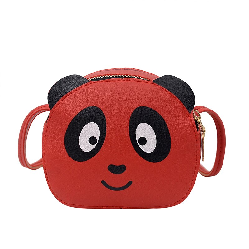 Schulter Taschen Mädchen Mini Umhängetaschen Nette 3D Karikatur Panda Umhängetasche Wilden Kette Reise Kleine Taschen: rot