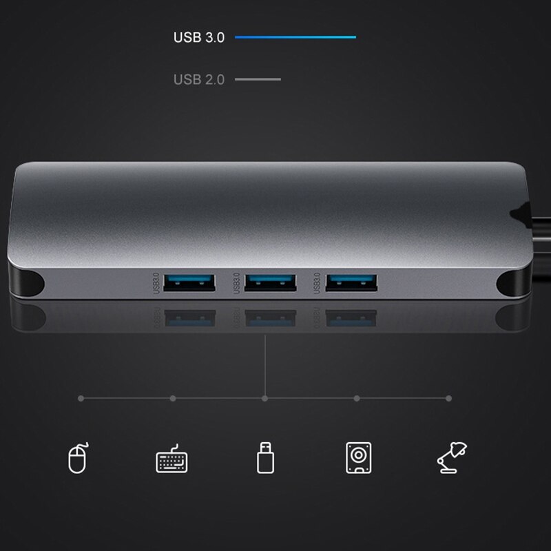 USB C Hub 9 in 1 Type C Expander Adapter with PD P... – Vicedeal