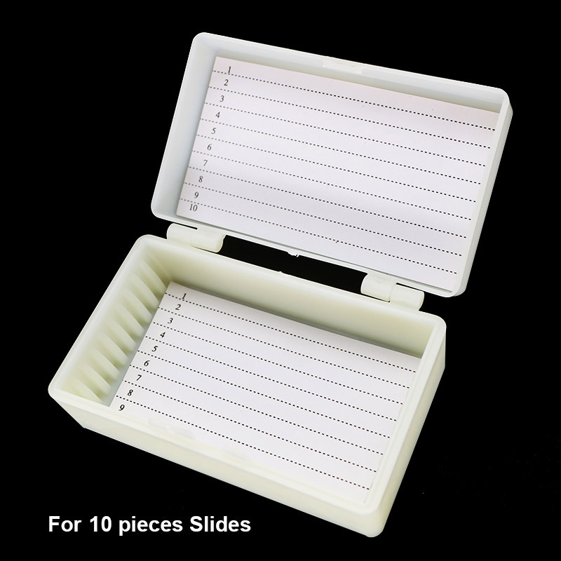 Caja deslizante para microscopio, armario de baldas, caja de rodajas patológicas para almacenamiento de 10, 25, 50 o 100 piezas: for 10 pieces Slides