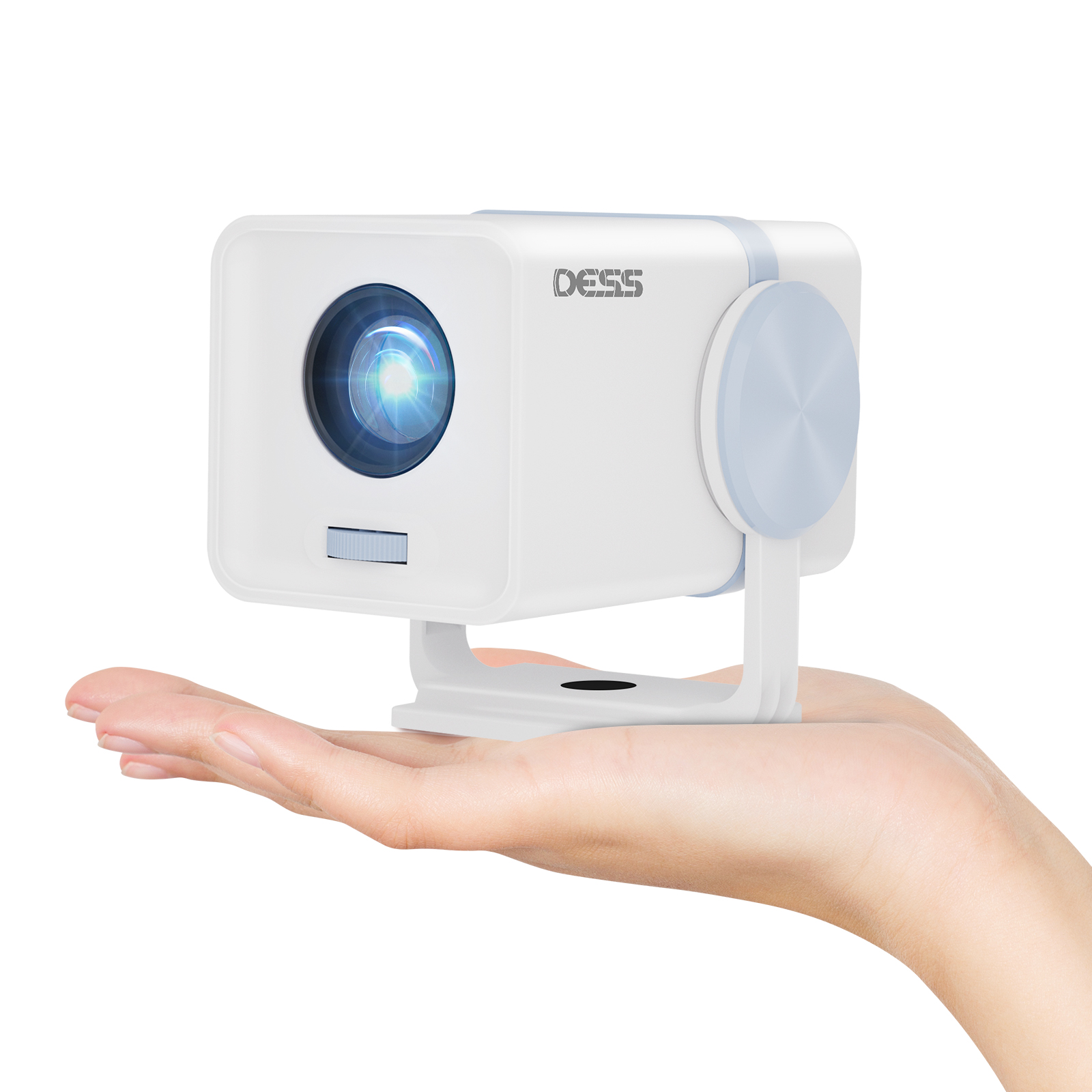 DESS Mini Projector Outdoor Portable Powered By Power Bank 4K Decoding Native 720P WiFi 6 BT 5.0 180°Rotatable Movie Projector: UK Plug