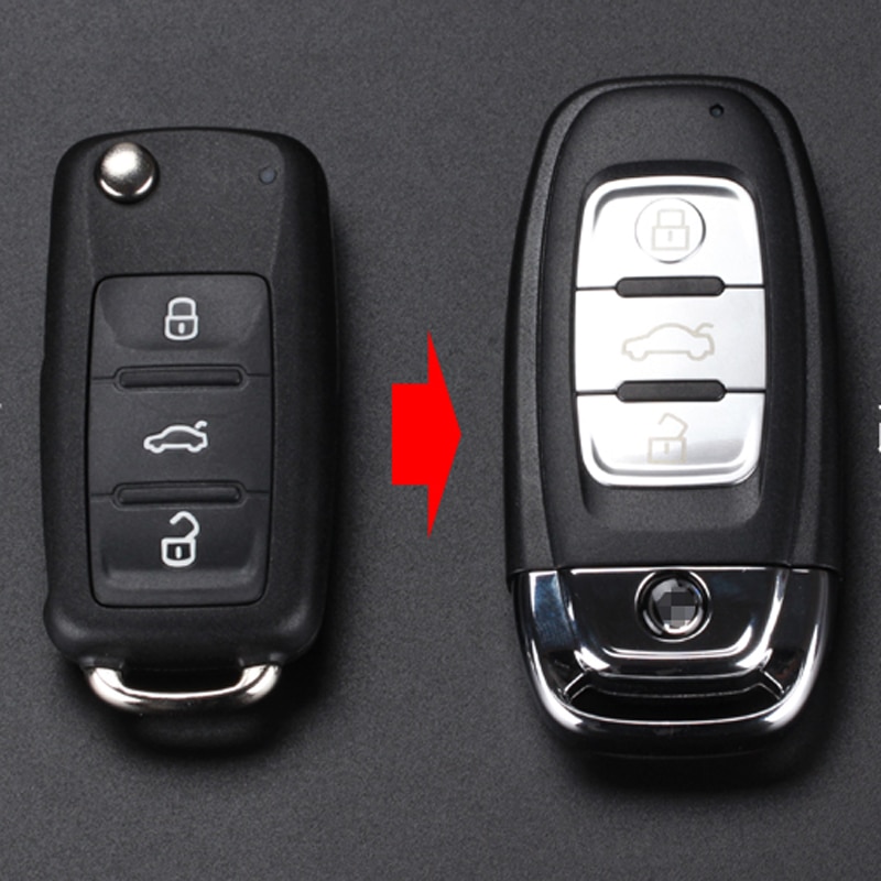 3 Knoppen Auto Gewijzigd Afstandsbediening Sleutel Shell Keyless Key Case 202AJ 202N Voor Vw Passat Eos Jetta Golf Polo Tiguan voor Skoda Seat
