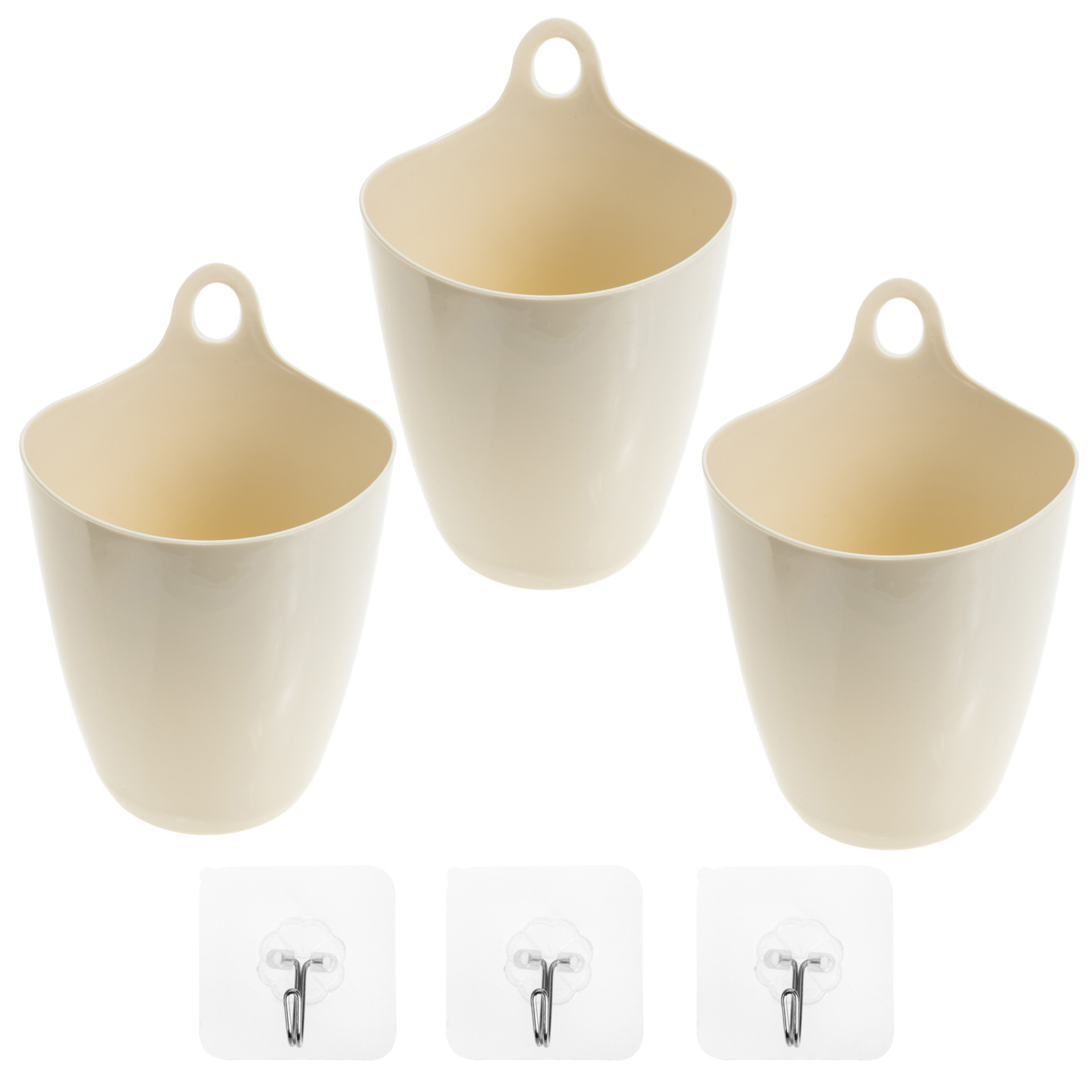 3 Sets of School Dormitory Trash Can Hanging Garbage Can Plastic Desktop Organizer