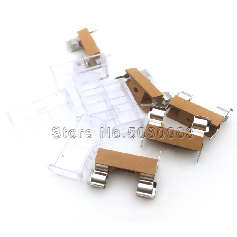20 st/lot säkring glasrör säkringssockel 5 x 20mm säkringsdosa/ klämma gul med transparent lock