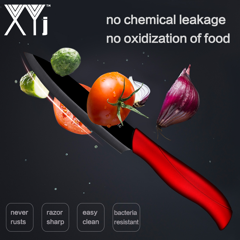 XYj-Juego de cuchillos de cerámica, herramientas de cocina, pelador, multiopciones, mango de Color, utilidad para cortar Chef, 5 uds.