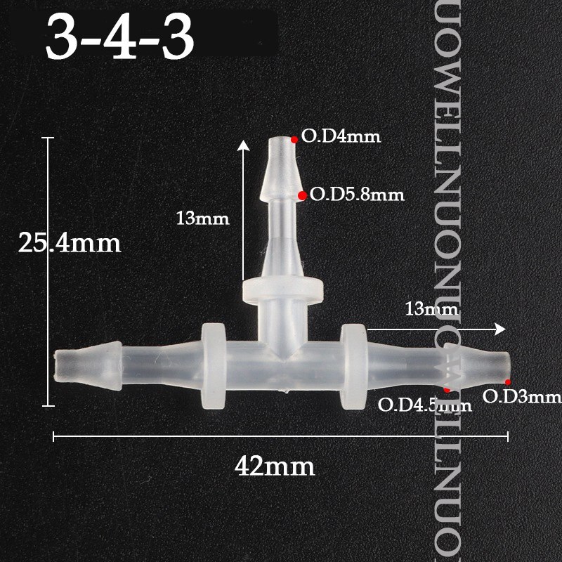 Conector de mangueira de água pp, conector redutor de plástico, conectores t para aquário, tanque de peixes, tubulação de água, junta de cano de escape de pagode, 10 peças: Branco