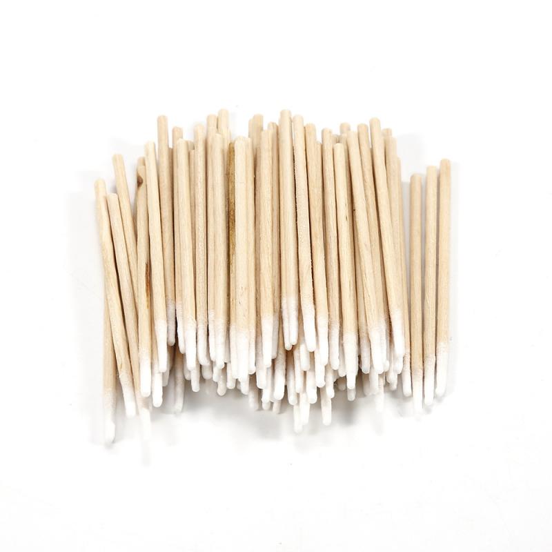 Hisopo de algodón ultrapequeño desechable, microcepillos sin pelusa, bastoncillos de algodón de madera, pegamento para extensión de pestañas, herramientas para quitar, 100/300 Uds.