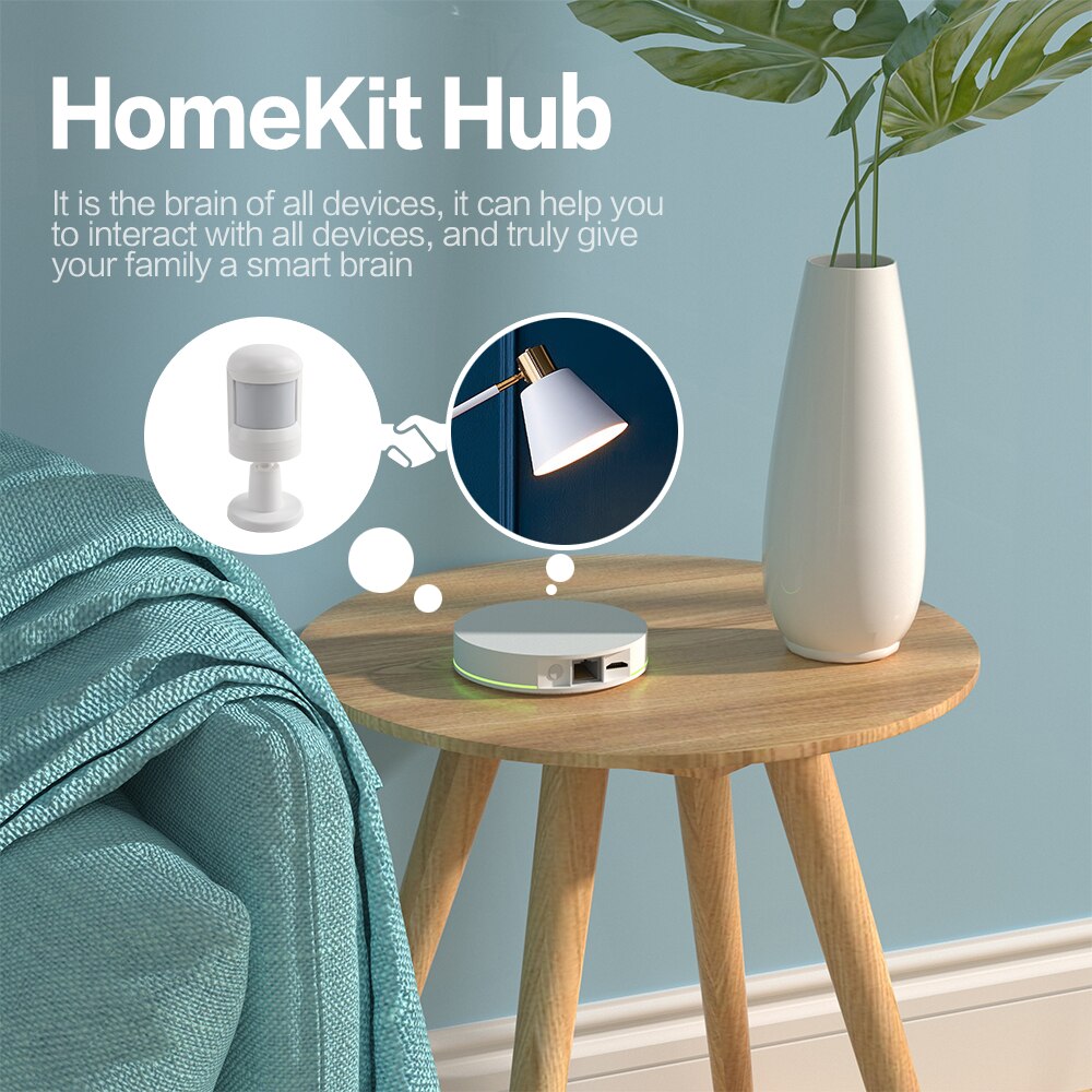 ZemiSmart-Sensor inteligente HomeKit Zigbee Hub, Sensor PIR para puerta y ventana, Sensor de temperatura y humedad, Kit de Sensor de ZMHK-01Homekit