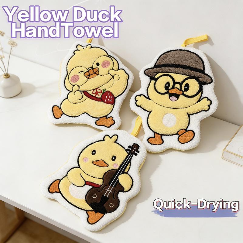 Handdoeken Leuke eend hangende handdoek Keuken Badkamer Gans Badbal Zachte absorberende microvezeldoek Cartoon kinderhanddoeken