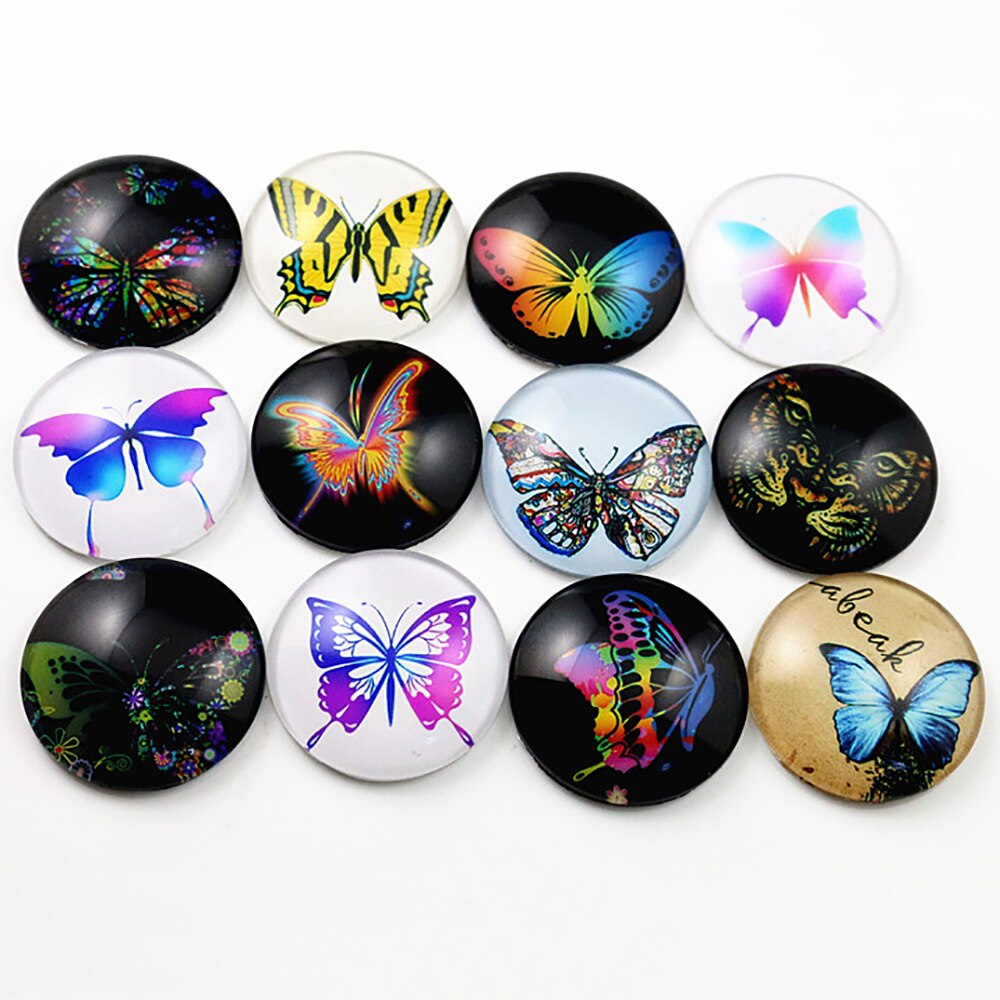 10pcs 25mm Mixed Cat Cut Handmade Photo Glass Cabochons Pattern Domed Jewelry Accessories Supplies: I7-23