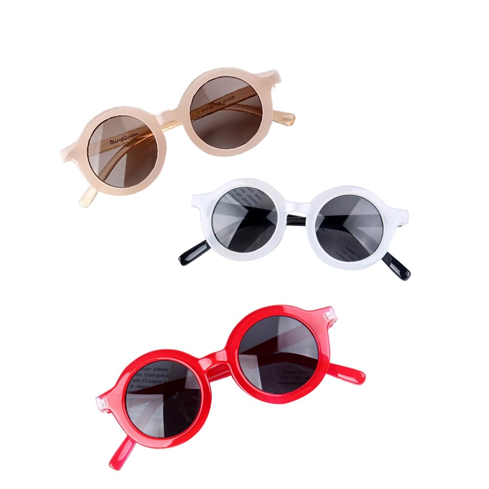 Zomer Mode Retro Ronde Kids Zonnebril Anti Uv Beschermende Zuigeling Silicone Veiligheid Bril Voor Kinderen Meisjes Jongens Brillen