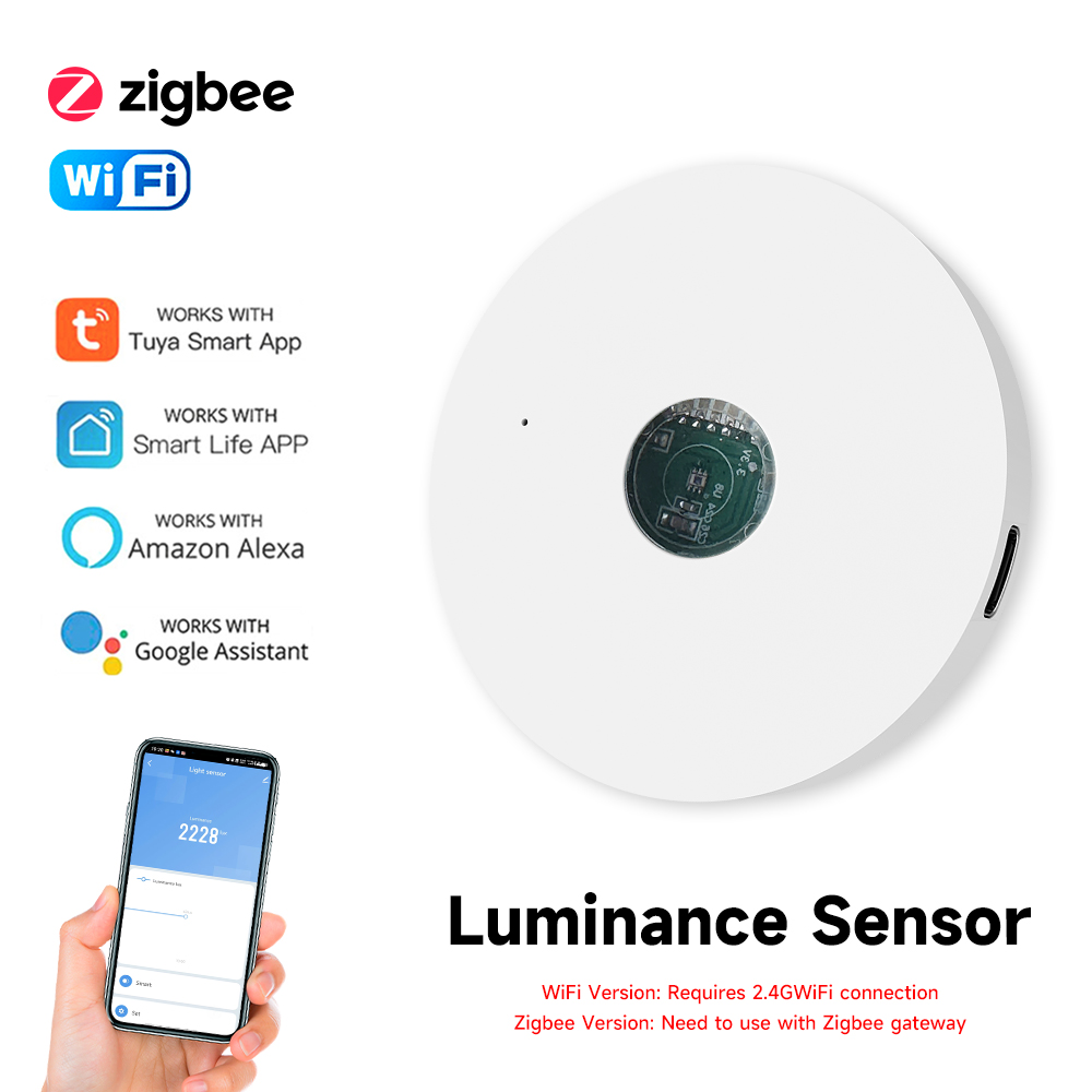 Tuya WiFi Czujnik światła Czujnik jasności Detektor jasności oświetlenia Automatyka domowa z połączaniem urządzeń Smart Life