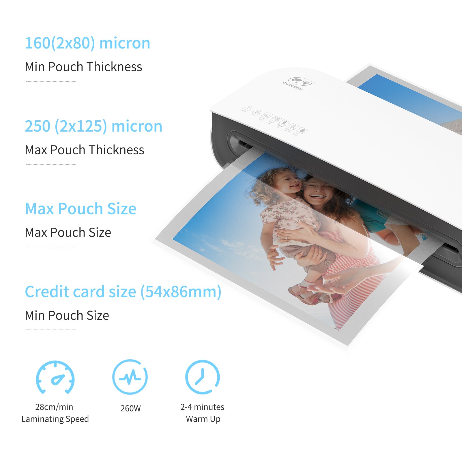 SL289 Desktop Laminator Machine Set A4 and Cold Lamination Laminator Suitabe for A4/A5/A6 Laminating Pouches for Home Office