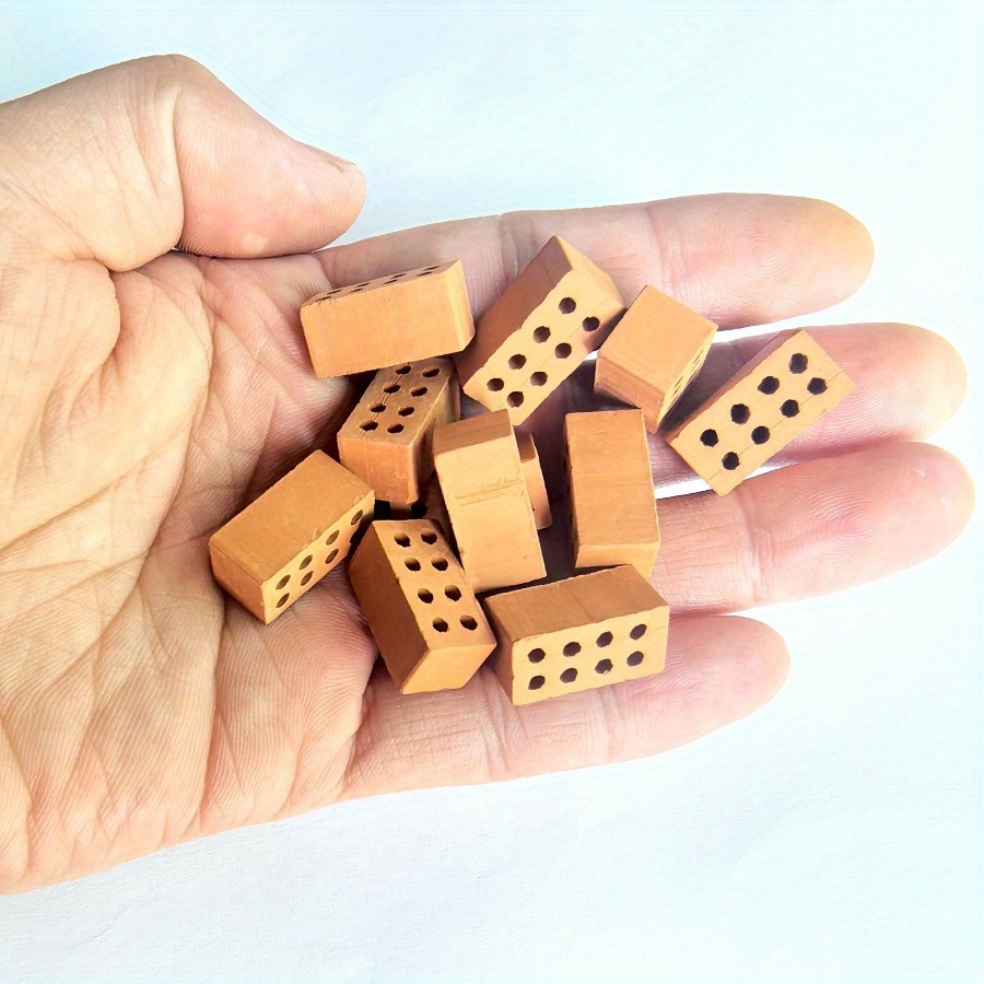 50\100 stuks Mini Bakstenen Miniatuur Ambachten Kunstmatige Handgemaakte Layout Decoratie Klei Zandbak Muur - Handgemaakte Mason DIY Huisgebouwd