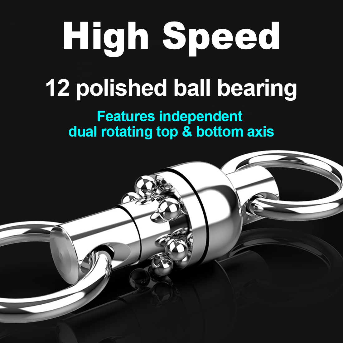 FishTrip Stainless Steel Dual Ball Bearing Swivels Heavy Duty High Strength One-piece